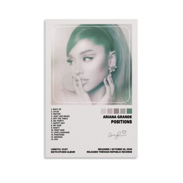 Ariana Grande Positions official album poster with track listing