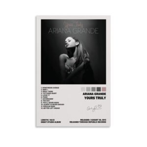 Ariana Grande Yours Truly debut studio album poster with complete track listing and release information