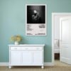 Ariana Grande Yours Truly poster displayed as wall art in modern mint green bedroom