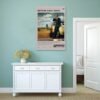 Better Call Saul poster displayed as wall art in modern home interior with mint green wall and white furniture decor