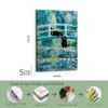 16x24 inch black cats impressionist canvas print with packaging process showing wood frame and metal hooks installation.