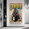 Cam'ron Captain America comic poster displayed as modern wall art in contemporary minimalist interior design.