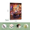 Disney Coco 24x16 inch canvas print with 4-step unframed packaging process demonstration showing professional shipping methods