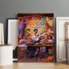 Large Disney Pixar Coco canvas wall art poster featuring Miguel and family Day of the Dead celebration