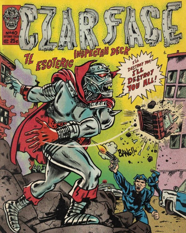 CZARFACE vintage comic book cover featuring Inspectah Deck with retro superhero action scene and classic typography.