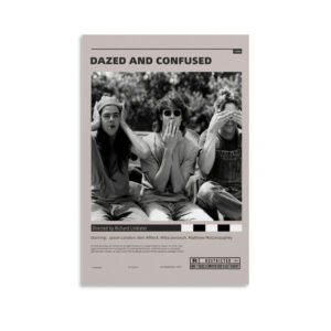 1993 Dazed and Confused movie poster featuring three actors in iconic pose, directed by Richard Linklater, starring Ben Affleck and Matthew McConaughey