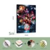 Demon Slayer Mugen Train unframed canvas print with packaging process guide for 16-24 inch sizes.