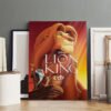 Disney Lion King canvas poster with Simba displayed in modern home interior with white frames for wall decor inspiration.
