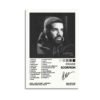 Drake Scorpion album poster featuring black and white portrait with signature and complete 25-track listing from 2018 double album