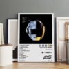 Person hanging Daft Punk Random Access Memories poster on gallery wall with mixed art collection for home decor inspiration