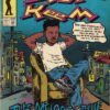 East Keem comic book poster The Melodic Blue vintage hip hop wall art with urban street scene