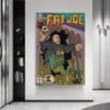 fat-joe-wall-art-modern-home-decor.jpg Fat Joe vintage comic book poster displayed as modern wall art in contemporary minimalist interior with built-in shelving and clean white walls, perfect for hip hop home decor.
