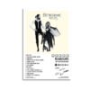 Vintage Fleetwood Mac Rumours album poster reproduction featuring iconic silhouette artwork, complete track listing for both sides, 1977 release information, 38:55 runtime, soft rock pop rock genre classification for classic music wall art decor.