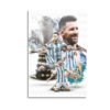 Messi Argentina Copa América championship canvas art featuring trophy and multiple poses in blue white jersey number 10 for sports wall decor