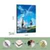 Your Name framed canvas print with packaging process guide showing four-step unframed delivery method and installation instructions.
