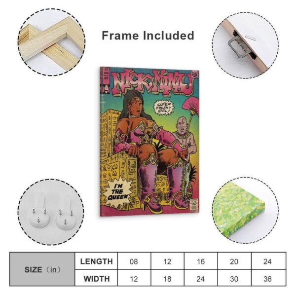 Framed hip-hop vintage poster wall art with wooden frame, hanging hardware included, multiple size options from 8x12 to 24x36 inches