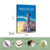 Framed Nausicaa canvas print 16x24 inches with wooden frame and professional packaging process guide for secure shipping.