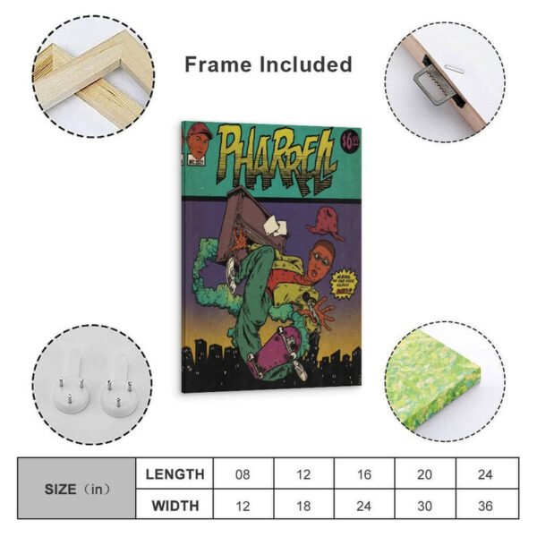 Framed vintage hip hop comic poster ready to hang with complete frame package and multiple size options