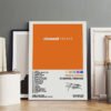 Frank Ocean Channel Orange framed poster displayed in minimalist interior with wooden floors and neutral walls