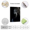 Ghostface framed wall art with frame included, multiple sizes available, ready to hang horror decor