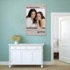 Gilmore Girls TV series poster displayed as modern wall art in a mint green bedroom with white furniture and minimalist Scandinavian decor.