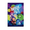 Inside Out movie poster canvas print featuring Joy, Sadness, Anger, Fear, and Disgust characters on colorful background.