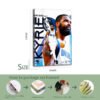 Kyrie Irving 24-inch canvas print with 4-step unframed packaging and installation guide showing metal hooks and wood frame process