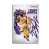 LeBron James Lakers poster featuring #23 jersey with Los Angeles skyline background and purple artistic splash effects