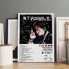 My Chemical Romance Three Cheers for Sweet Revenge poster with complete track listing displayed in modern home interior
