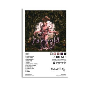 Melanie Martinez Portals album poster featuring mystical forest artwork and complete 13-track listing