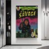 Metro Boomin and 21 Savage vintage comic poster displayed as modern wall art in luxury contemporary interior