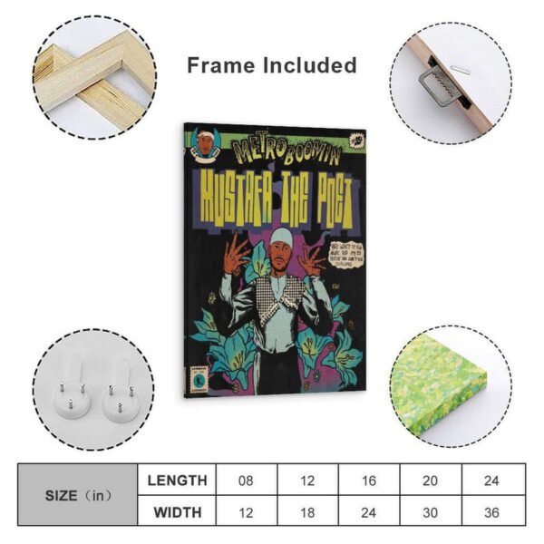 Metro Boomin Mustafa the Port framed poster with size chart and hanging accessories included