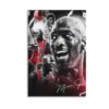 Michael Jordan #23 artistic poster featuring black and white photography with red accents, showcasing Bulls jersey moments and authentic signature for wall art decoration