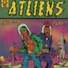 OutKast ATLiens vintage comic book style poster featuring Andre 3000 and Big Boi in colorful sci-fi alien landscape