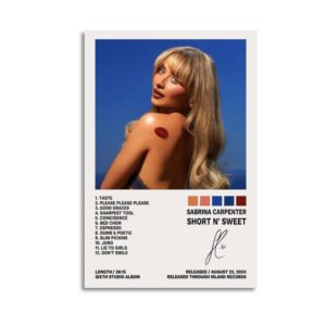 Sabrina Carpenter Short n Sweet official album cover with complete 12-track listing