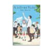 A Silent Voice The Movie canvas print featuring main characters Shoya and Shoko with classmates in bright school courtyard setting with blue sky background.