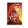 Disney Lion King canvas poster featuring Simba, Timon, Pumbaa and Rafiki for home wall decor.
