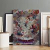 Large Spider-Man: Across the Spider-Verse canvas print displayed on modern interior wall showcasing multiverse artwork with multiple Spider-People characters.