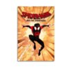 Spider-Man Into the Spider-Verse canvas print featuring Miles Morales in action pose with vibrant sunburst background.