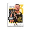 Stephen Curry all-time 3PM leader canvas print showing record 2,974 three-pointers surpassing Ray Allen and Reggie Miller with Warriors uniform action shots