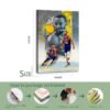 Stephen Curry Warriors canvas print 16x24 inch with step-by-step unframed packaging process demonstration