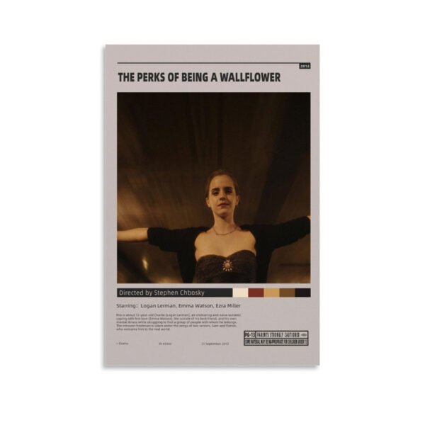 The Perks of Being a Wallflower movie poster featuring Emma Watson in tunnel scene, 2012 film directed by Stephen Chbosky