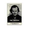 The Shining movie poster featuring Jack Nicholson with typewriter text overlay in black frame