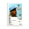 Tyler The Creator WOLF album art print featuring complete 18-track tracklist, artist signature, and iconic blue cap artwork from 2013 Odd Future release