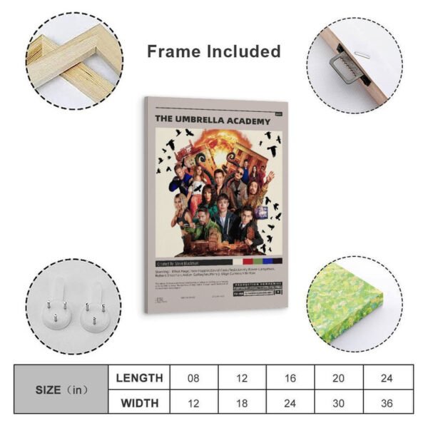 The Umbrella Academy Netflix framed poster with frame included, multiple sizes available, ready to hang wall art