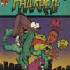 Vintage hip hop comic book poster featuring Pharrell with skateboarding elements and retro 90s urban culture design