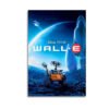 WALL-E Disney Pixar movie poster canvas print featuring the robot character in space with Earth and Axiom spaceship background.